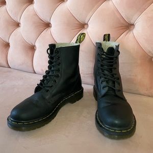 Leather fleece lined Dr. Marten combat boots